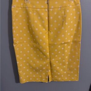 Chic Yellow Polka Dot Pencil Skirt